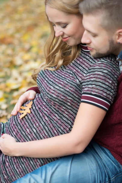 A portrait of young married couple expecting a baby  - Photo, Image