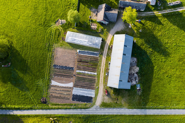 aerial view of ecological farm - Photo, Image