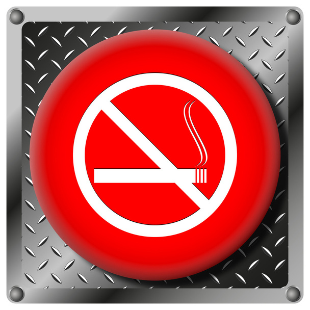 No smoking metallic icon - Photo, Image