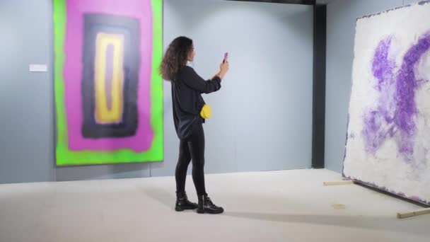 Жіночий коханець мистецтва фотографує в картинній галереї
 - Кадри, відео