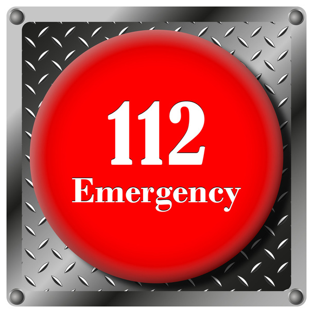 112 Emergency metallic icon - Photo, Image