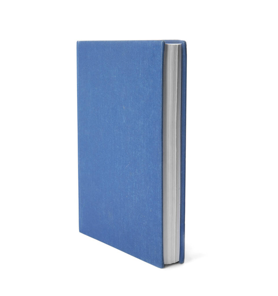 Book with blank blue cover on white background - Valokuva, kuva
