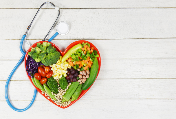 Selección de alimentos saludables alimentación limpia para la vida del corazón colesterol d
 - Foto, imagen