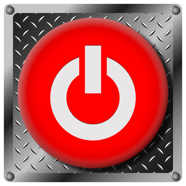 Power button metallic icon - Photo, Image
