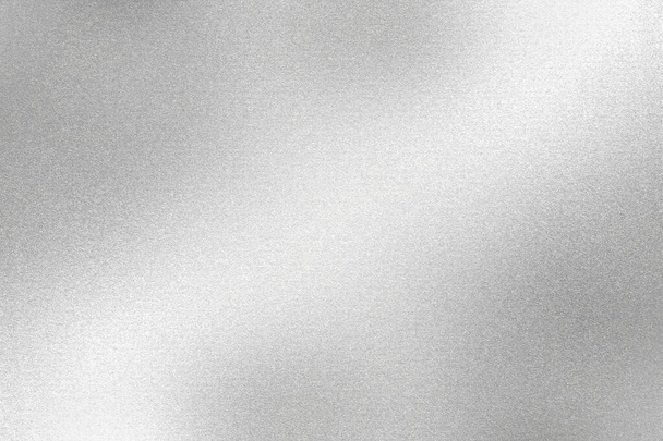 silberne Folie glitzert Metallplatte Wand mit rauer Oberfläche, abstrakte Textur Hintergrund - Foto, Bild