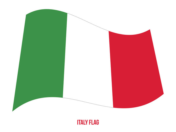 Italia lippu heiluttaa vektori kuvitus valkoisella taustalla. Italian kansallinen lippu
. - Vektori, kuva
