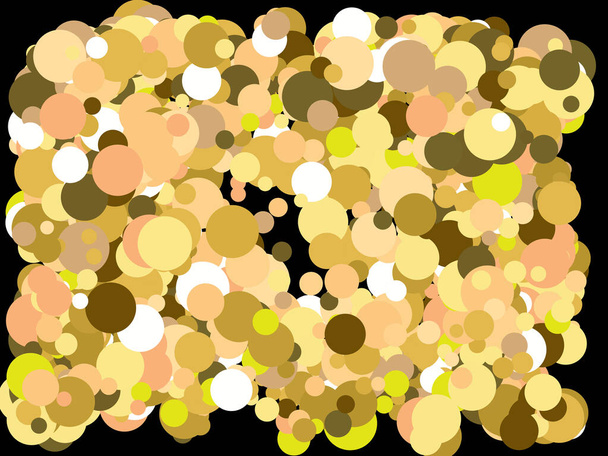 Falling golden color circles. - Vector, Image