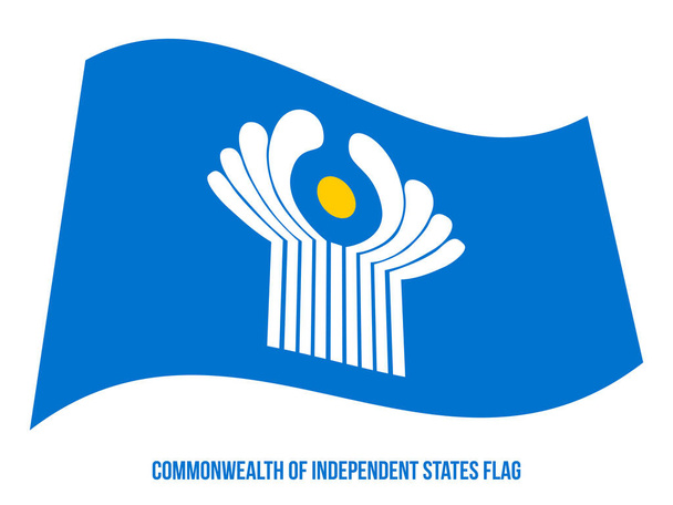 A Közösség a független Államok zászló integetett Vector illusztráció fehér alapon. Unió zászlaja - Vektor, kép