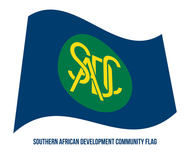 Eteläisen Afrikan kehitysyhteisön lippua heiluttava vektori kuvitus valkoisella taustalla
. - Vektori, kuva