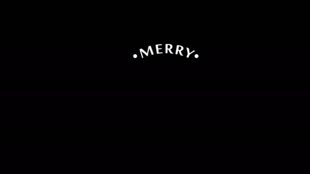 Ręczne pisanie białej kaligrafii animacji Merry Christmas na czarnym tle - Materiał filmowy, wideo