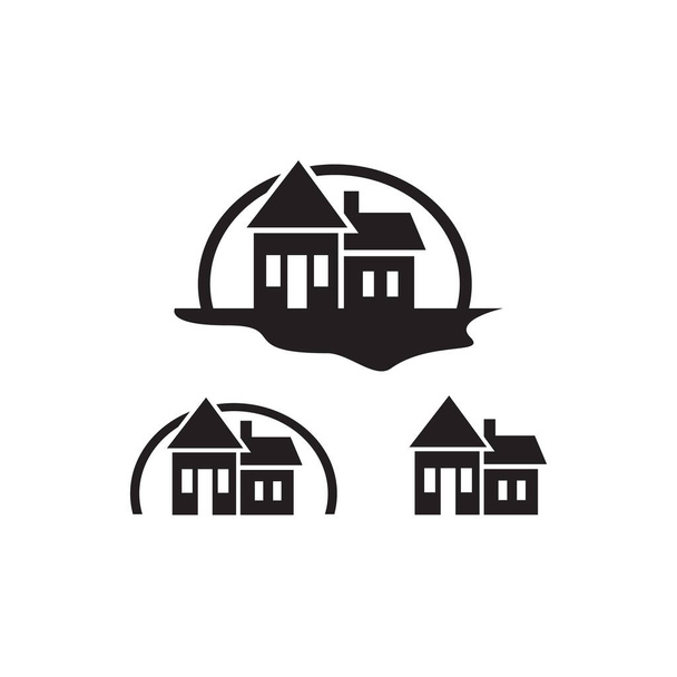 set of simple black home logo vector design concept - Vector, Image