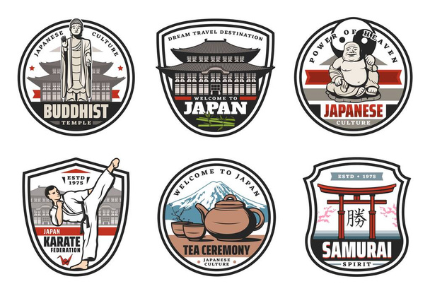 Iconos de cultura y tradición de Japón
 - Vector, Imagen