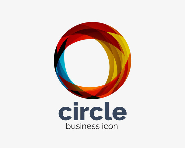 Logotipo de design abstrato de círculo, modelo de design de logotipo vetorial redondo, ícone da internet com efeito de torção ou espiral
 - Vetor, Imagem