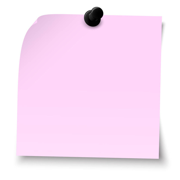 sticky note with pin needle - Vector, Imagen