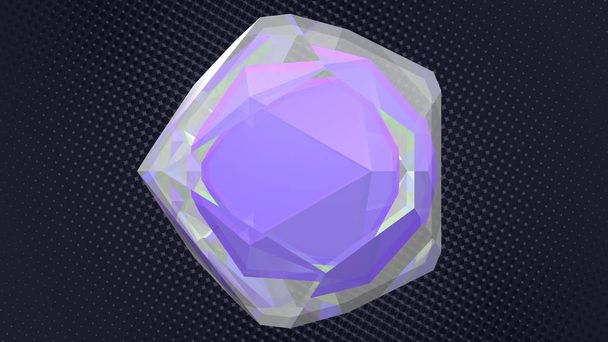 Abstract 3D Shifting Purple Crystalline Diamond - Abstract Background Texture - Foto, Imagem