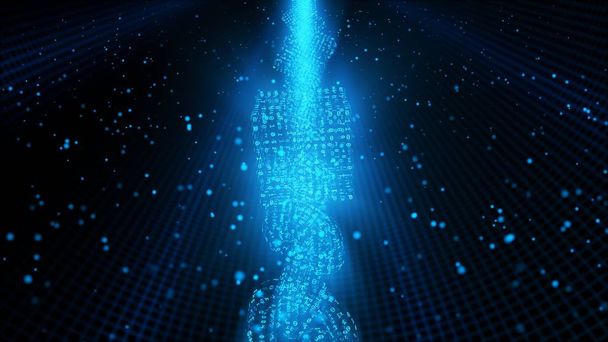 Blockchain Technology Concept in Futuristic Binary Secure Network - Αφηρημένη υφή φόντου - Φωτογραφία, εικόνα