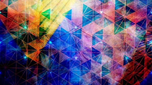 Patrón de triángulo teselado geométrico abstracto colorido giratorio Textura de fondo abstracto
 - Foto, imagen