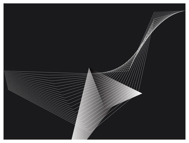 Musta abstrakti tausta 3D-aaltolinjalla ja kolmiolla. Vektori suunnittelu Banner, Taustakuva, Verkkosivusto Base, Esittely suunnittelu, Käyntikortti, Esite
. - Vektori, kuva