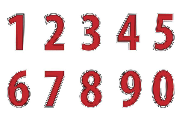 Nummerelementen van nul tot negen. Vector - Vector, afbeelding