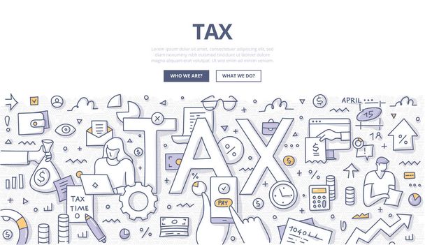 Tax Doodle Concept - Vector, Image