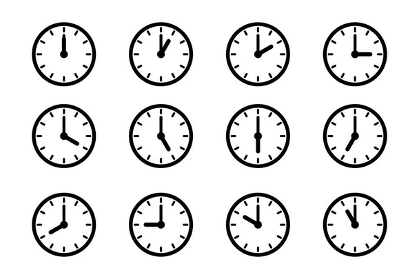 Set of clock icon, isolated icons - Vector, Image
