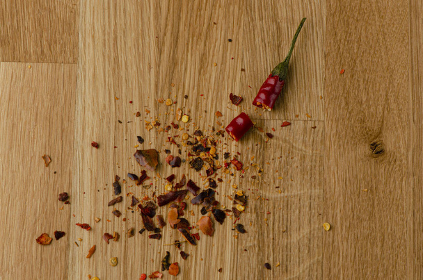 Red spicy chilli peppers freshly picked from the garden - Fotografie, Obrázek