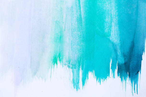 Blue tones watercolor abstract gradient background hand painted, brush stroke - 写真・画像