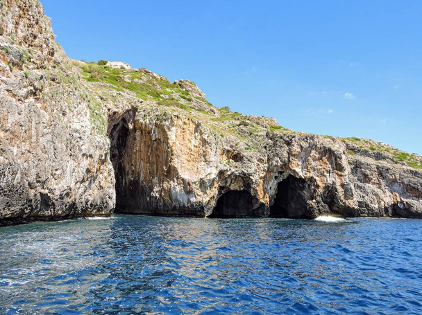 Calabria Italy. Beautiful seascape. Panoramic beach landscape. Nature background. Mediterranean coast.  - Photo, Image