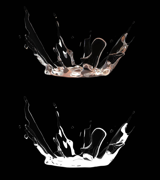 Ilustración 3D de una salpicadura de agua con capa alfa
 - Foto, Imagen