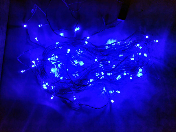 blue led lights for festival decoration diwali christmas - Φωτογραφία, εικόνα