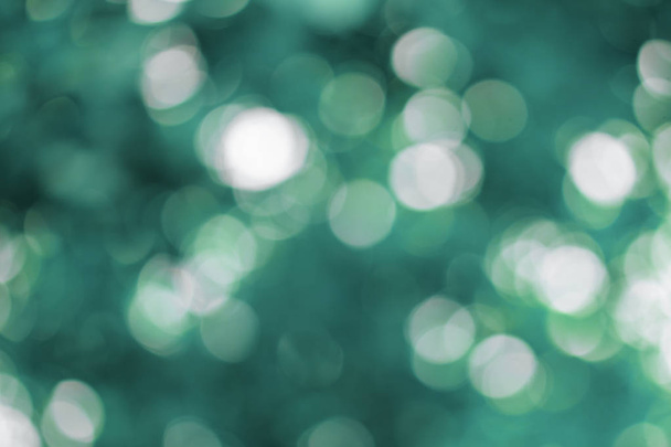 Turquoise and blue blurred bokeh lights background - Photo, Image