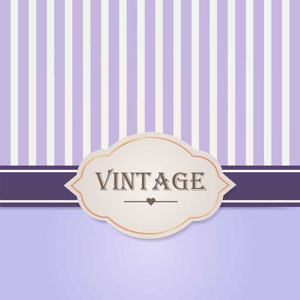 Luxury violet vintage style label frame. Vector illustration. - Vektor, obrázek