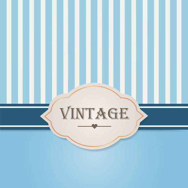 Blue vintage style label frame. Vector illustration. - Вектор,изображение