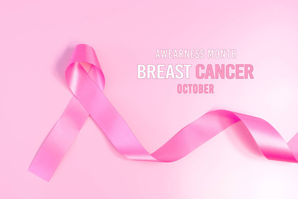 Símbolo de fita rosa. Campanha de Conscientização do Câncer de Mama - Foto, Imagem