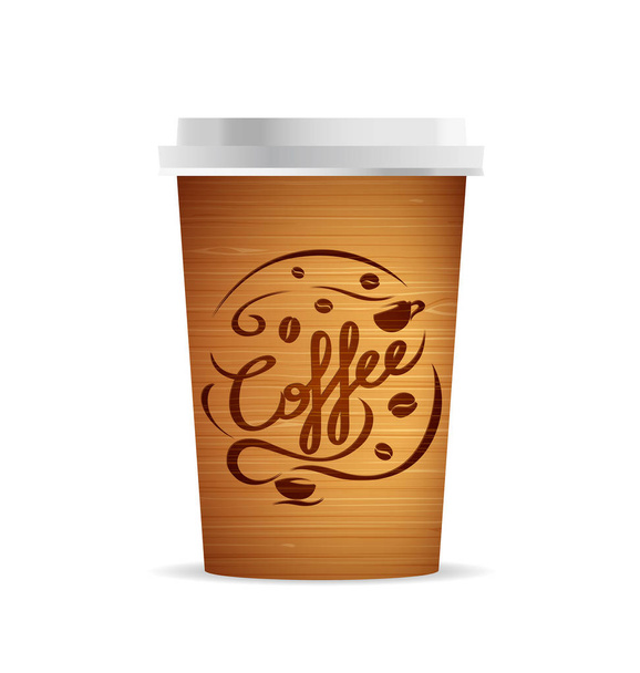Vector coffee cup template with coffee - Vecteur, image