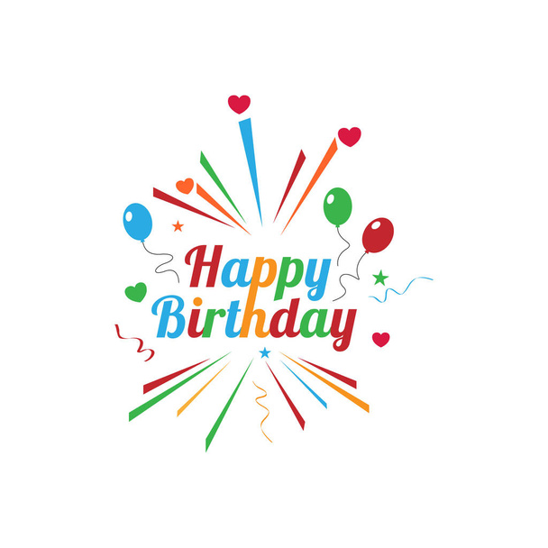Calligraphy lettering happy birthday greeting card and banner ve - Vector, Image