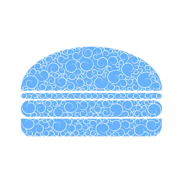 burger με μοτίβο χειμώνα, πανό διακοπών, cheeseburger με fr - Διάνυσμα, εικόνα