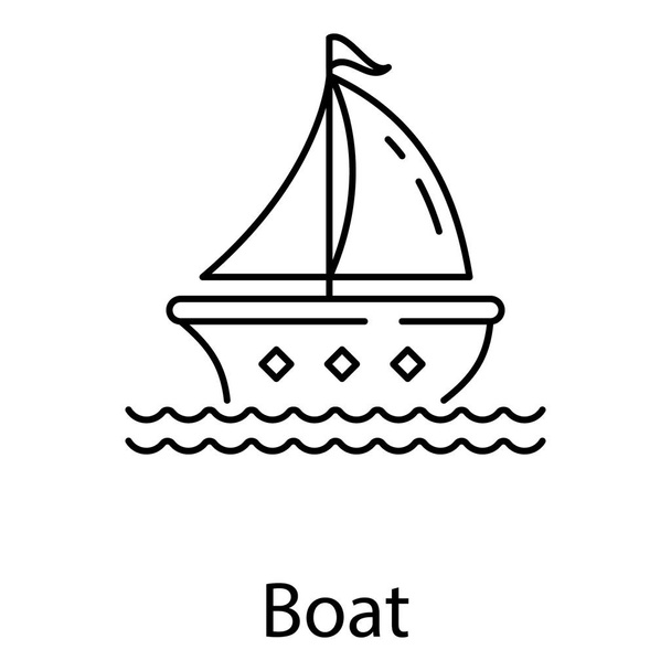 Sailing ship, boat vector in line icon design  - Διάνυσμα, εικόνα
