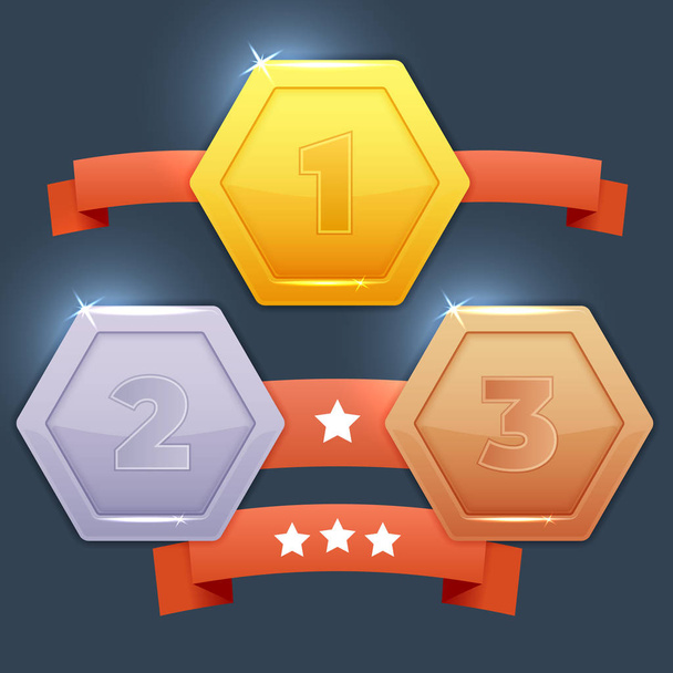 Game achievements set - Vector, Imagen
