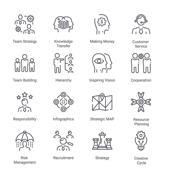 Business Strategy Line icons Editable - Vector - Vector, Image