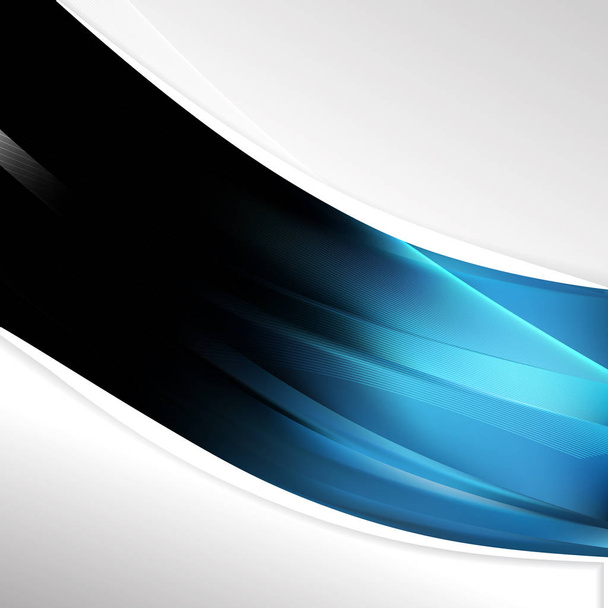 abstract black and blue wave business background, vector illustration - Вектор,изображение