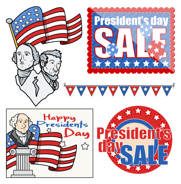 USA Nation - Tema patriótico - Conjunto de vectores del día de los presidentes de vacaciones
 - Vector, Imagen