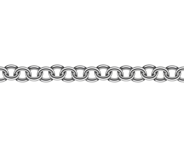 Realistic metal chain seamless texture. Silver color chains link - Vector, Image