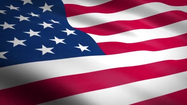 Αμερικανική Σημαία κυματίζει με εξαιρετικά λεπτομερή υφασμάτινη υφή αδιάλειπτη βρόχο βίντεο. Ρεαλιστική υψηλής ποιότητας Render. Ηνωμένες Πολιτείες σημαία παραθυράκι φόντο. 1080p 60 fps - Πλάνα, βίντεο