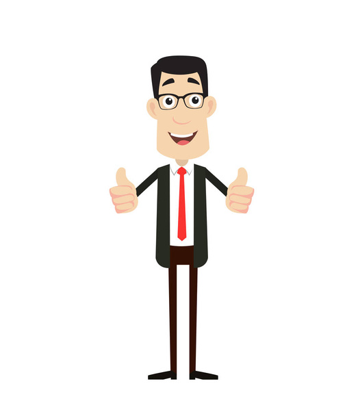 Corporate Business Character - Double Thumbs Up - Vector, Image