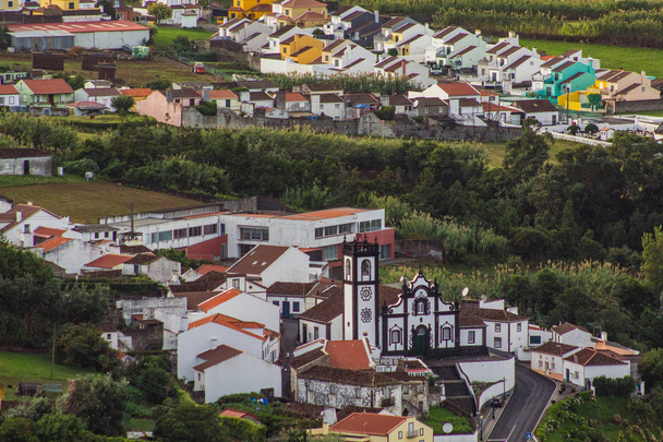 view of Porto Formoso village on the island of Sao Miguel, Azores, Portugal - Photo, Image
