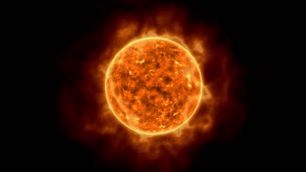 Sun star surface with solar flares, burning of sun animation 3D rendering - Footage, Video