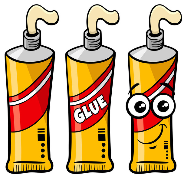 tube of glue object and character clip art  - Vector, afbeelding