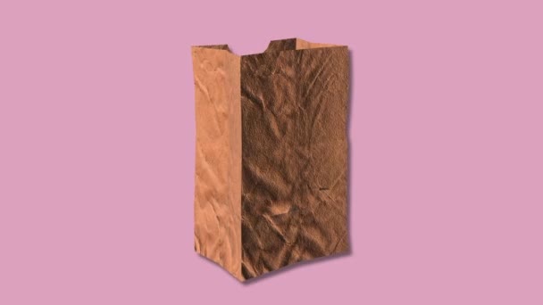 zine recycled paper bag eco minimal loop animation care environment - Footage, Video