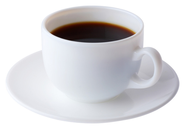 Coffee cup and plate with clipping path - Fotó, kép